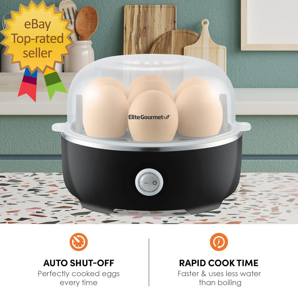 EGC115B Easy Egg Cooker Electric 7-Egg Capacity Soft Medium Hard-Boiled Egg
