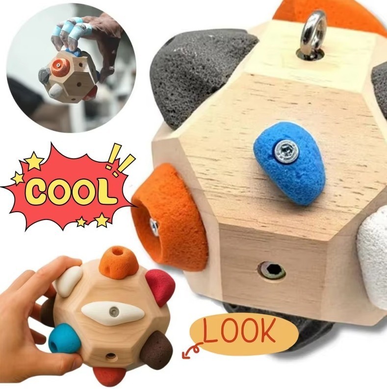 Portable Handcrafted Boulder Block Multi-Function Climbing Training Block Ball