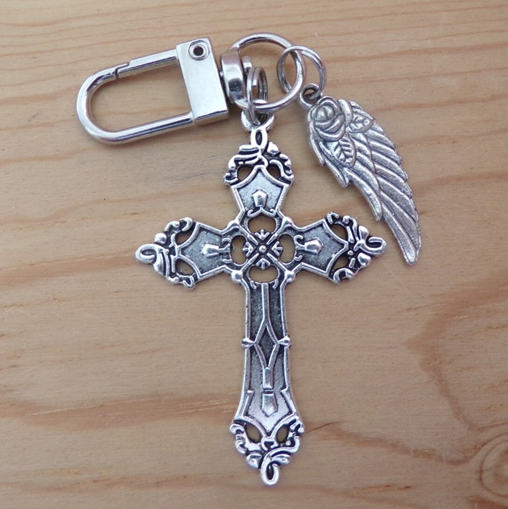 Retro Cross : Zipper Pull, Keychain, Jacket, Bag Purse,Backpack Accessory clip