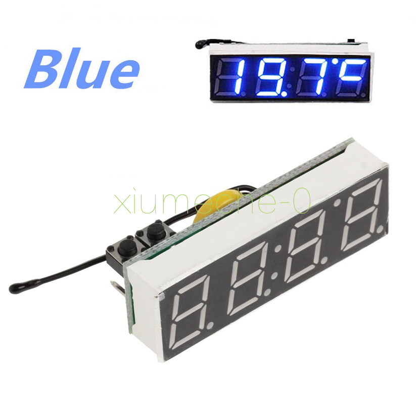DS3231SN 3 in 1 LED Digital Clock Temperature Voltage Module DIY Electronic Blue