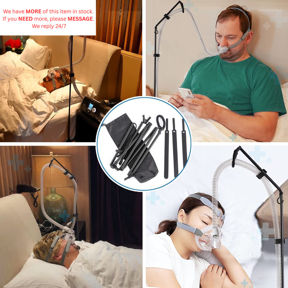 CPAP Hose Holder - Hanger Triangle Base-Height Fixed, Black