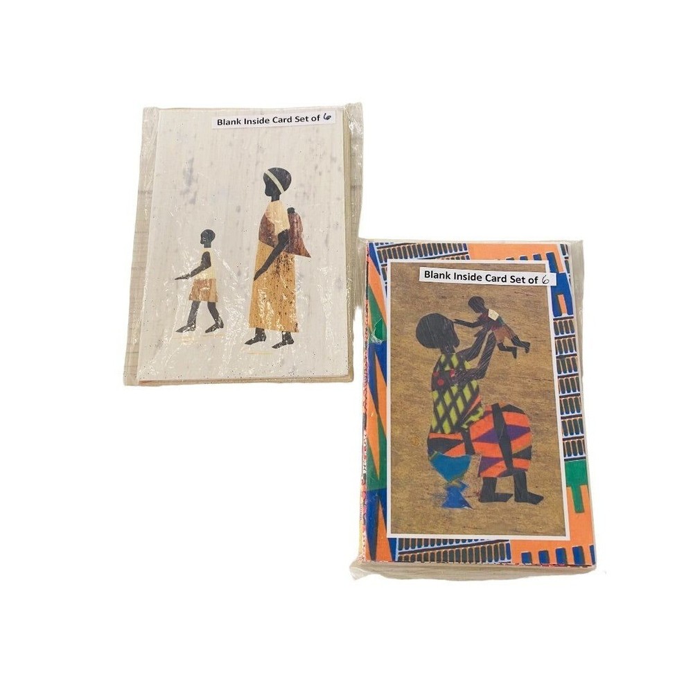 12 New Blank Inside Notecard and Envelope 6" x4"  2 Different Patterns