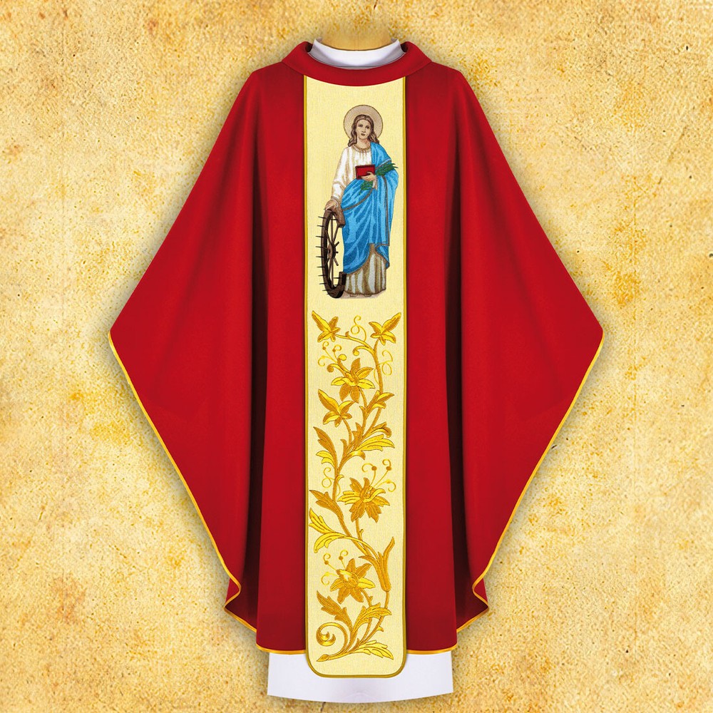 Chasuble embroidered "St. Catherine"