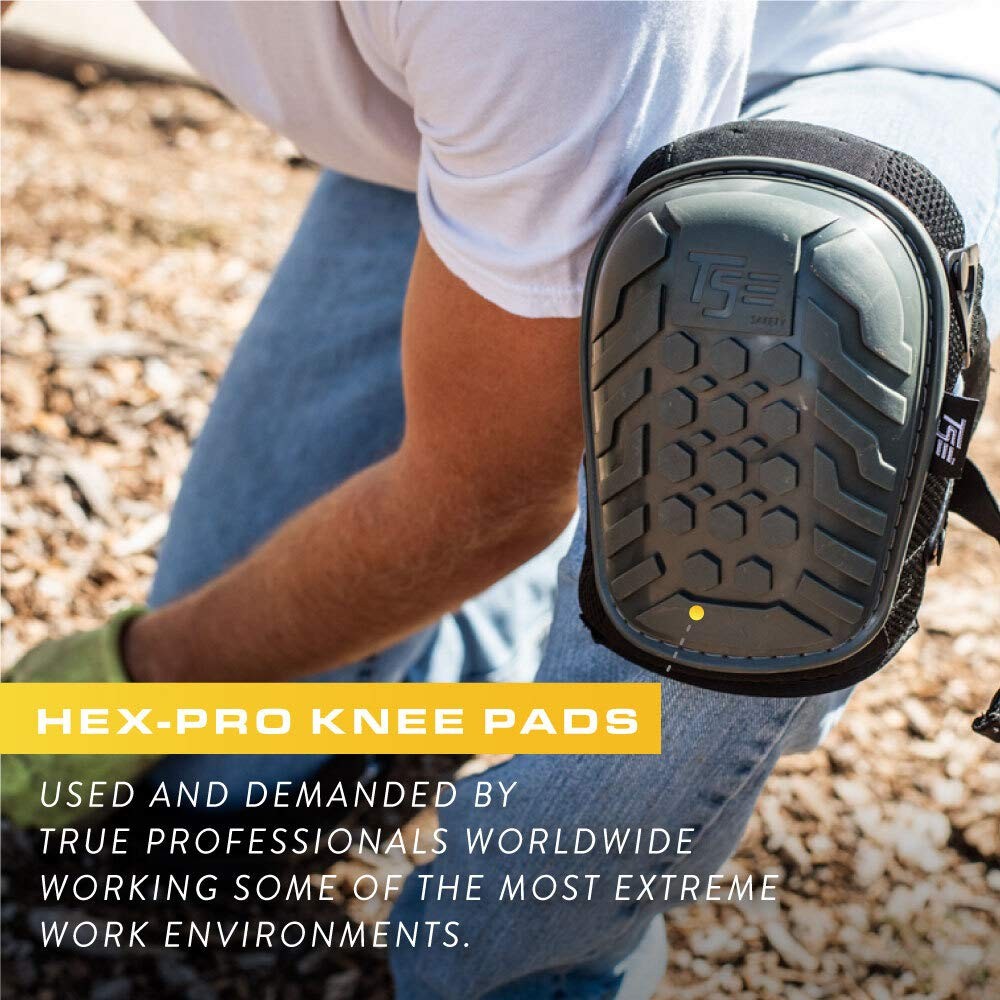 Heavy Duty Professional Knee Pads, Double Strap and Adjustable Clips Hex Pro ...