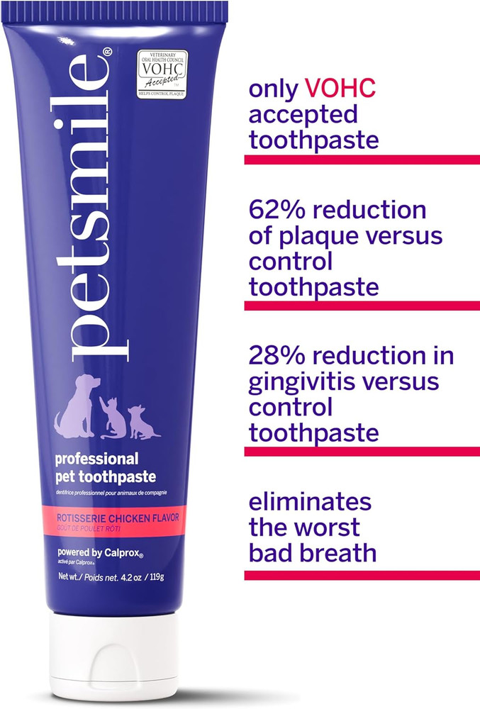 Professional Pet Toothpaste for Cats & Dogs - Only VOHC Accepted Toothpaste - Cl