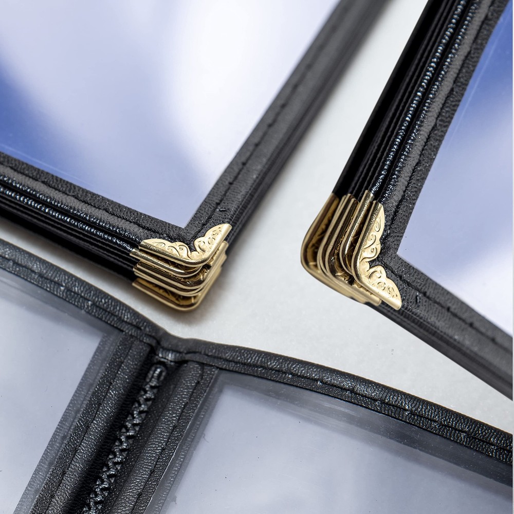 2 Pack 4-Page 8-View Restaurant Menu Covers Clear Plastic Menu Holders for Bars