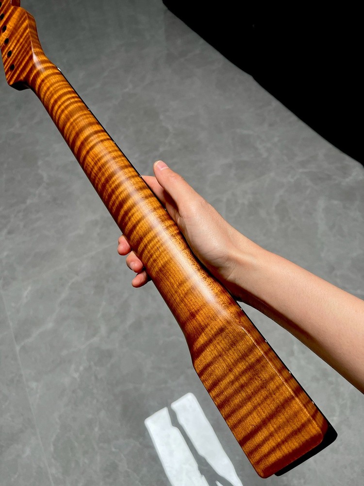 AAAAA Ebony Reverse Abalone shells 22Fret Roasting flame Maple Electric guitar