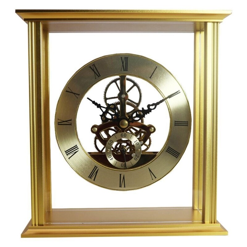 Round Gear Wall Clock Gold Perspective Digital Wall Clock 160mm Diameter