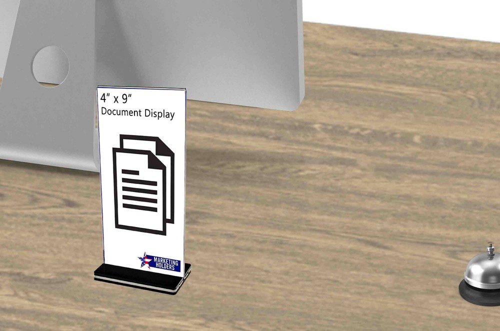 Sign Holder Menu Holder T-Shape with Black & White Removable Base