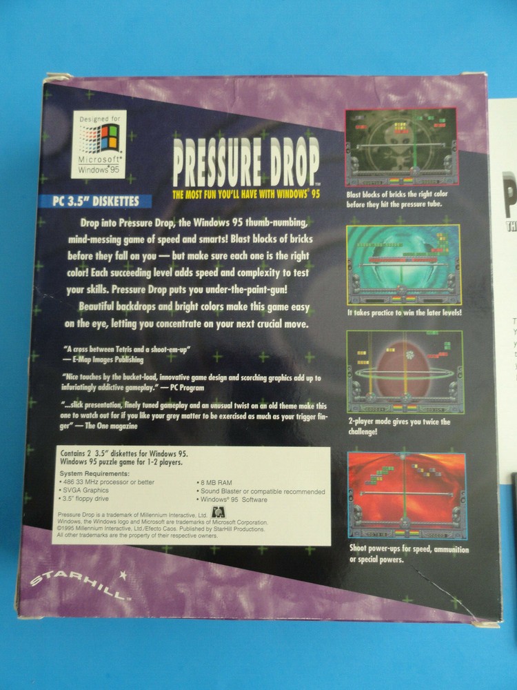 PRESSURE DROP - 1995 PC GAME 3.5" DISKETTS WINDOWS - BIG BOX- COMPLETE - CLEAN