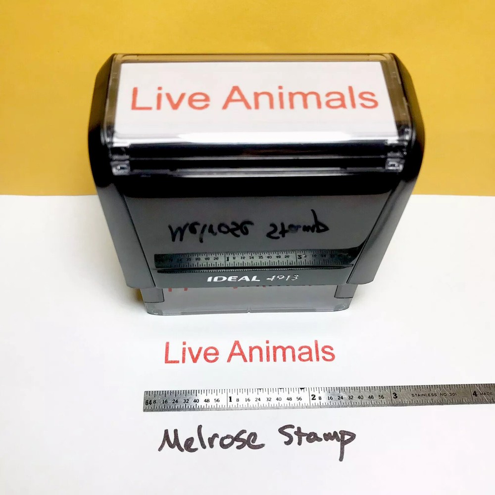 Live Animals Rubber Stamp Red Ink Ideal 4913