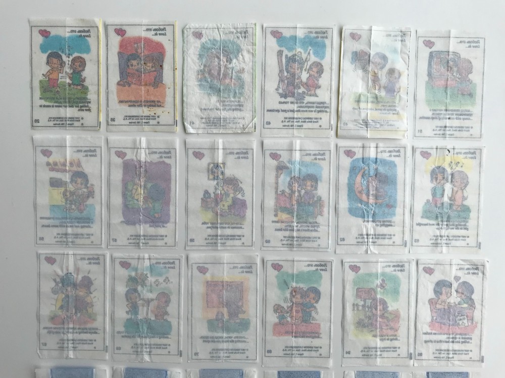 Love Is... Chewing Gum Wrappers & Comic Inserts Set Kent Ephemera Collection