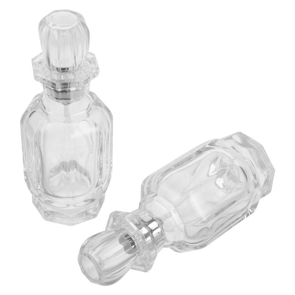 2 Pcs Reusable Perfume Bottle Refillable Glass Container Fine Mist Atomizer