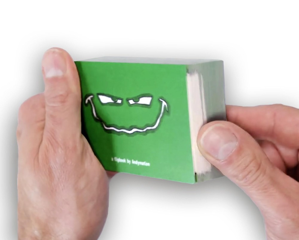 ANDYMATION Slime Printed Flipbook Small, Green