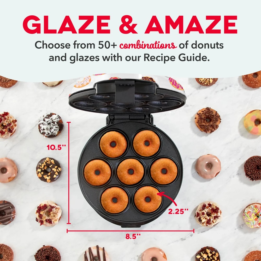 Dash Express Mini Donut Maker Machine Nonstick Electric Compact Kitchen