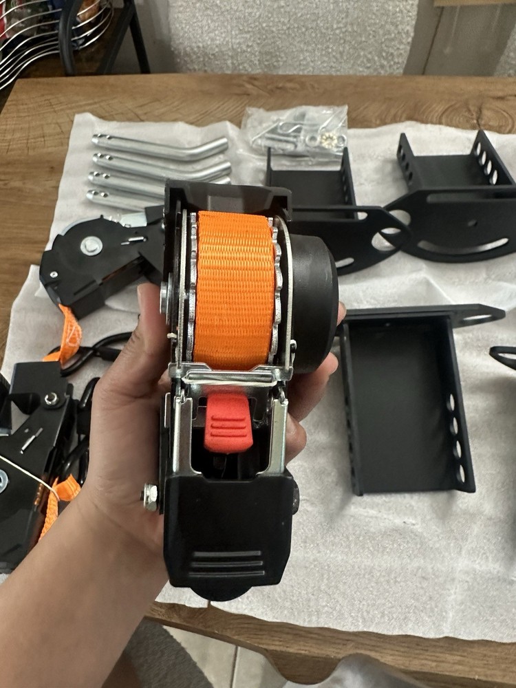 Dual-Pivot Retractable Trailer Bed Ratchet Straps, Multi-Angle Rotation Bed