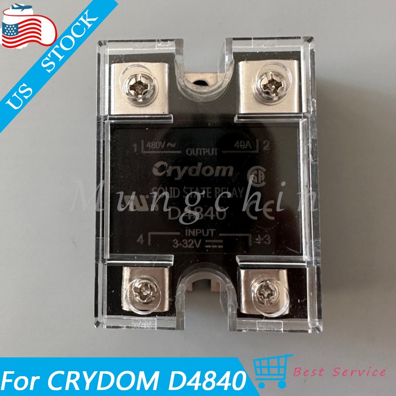 2PCS For Crydom D4840 Output 480VAC 40A Input 3-32VDC SSR Solid State Relay