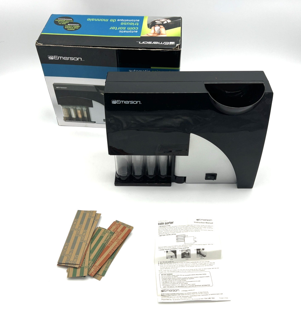 Emerson 4-Barrel Automatic Coin Sorter Used Tested Working.