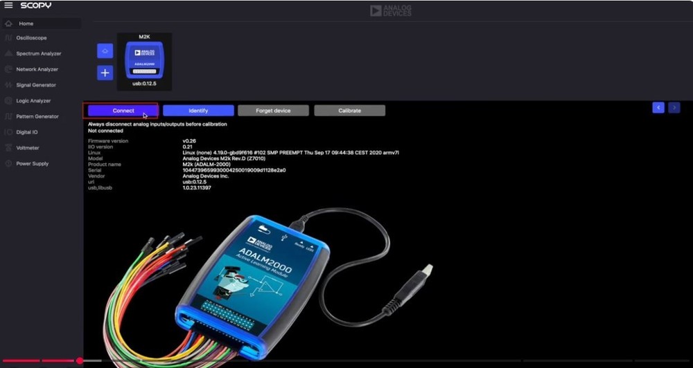 ADALM2000 Analog Devices Advanced Active Learning Module oscilloscope MK2