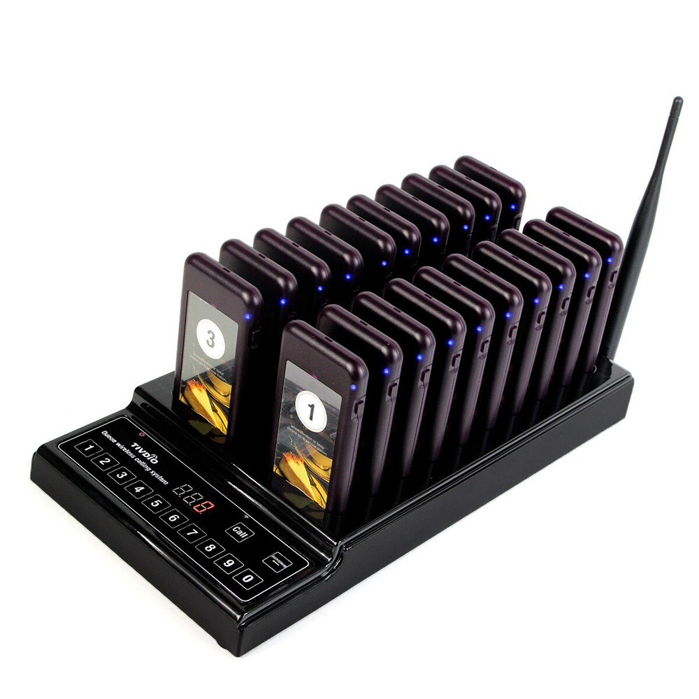 T112 Restaurant 20 Coaster Pagers Wireless Paging Queuing Calling System Hotel
