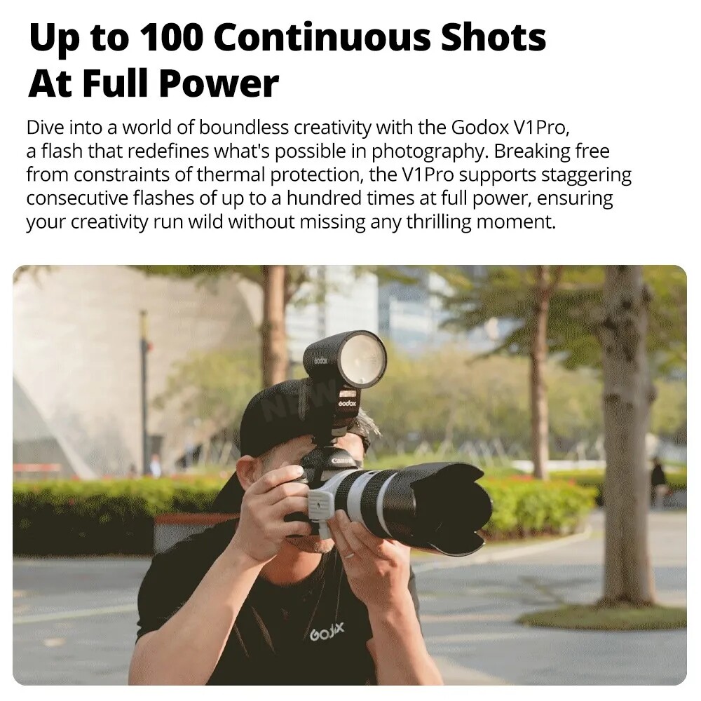 US Godox V1 Pro C V1Pro-C 2.4 TTL HSS Round Head Flash Speedlite Fr Canon Camera