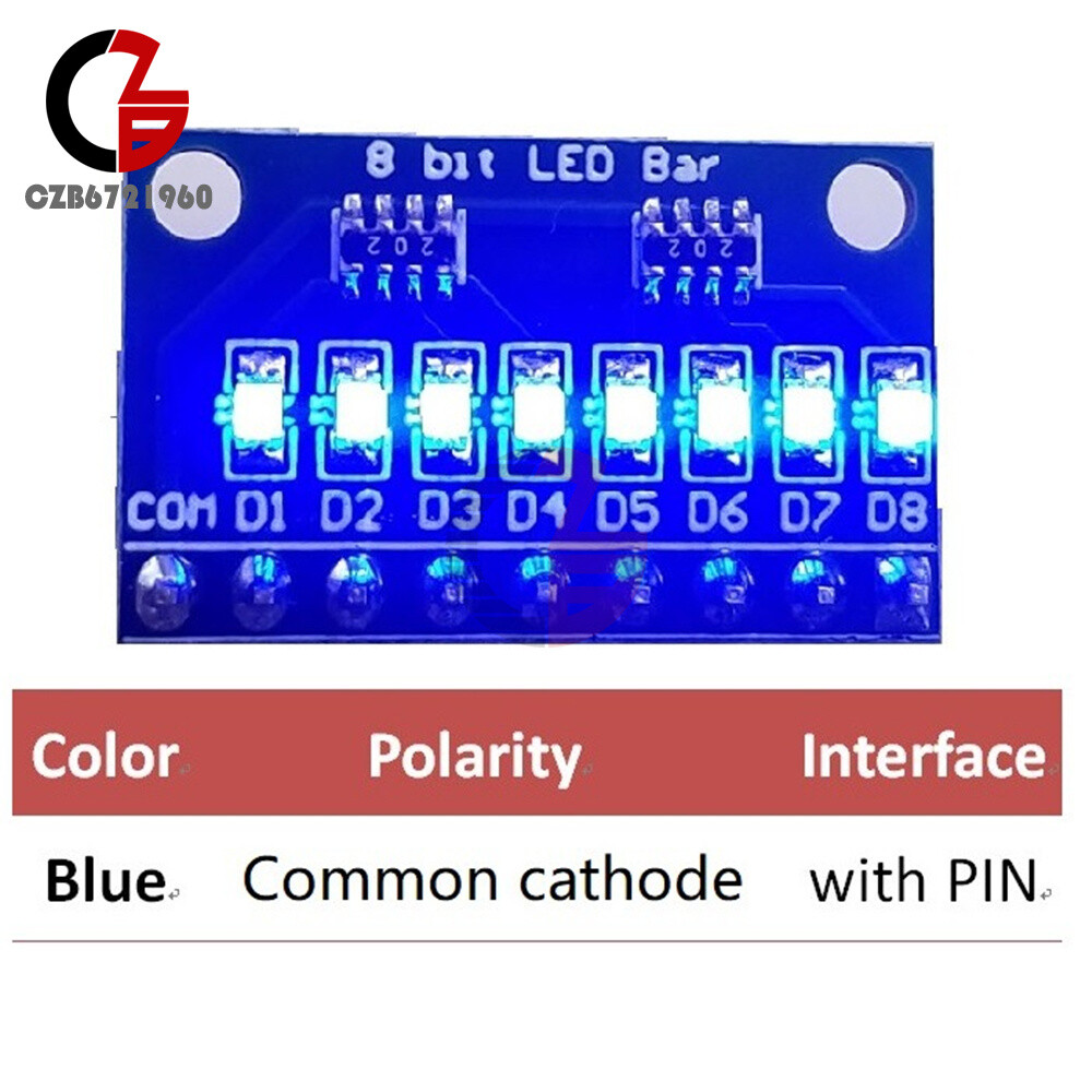 8-bit LED Module Blue/Red Display Common Negative/Common Positive DIY Kit 3-24V