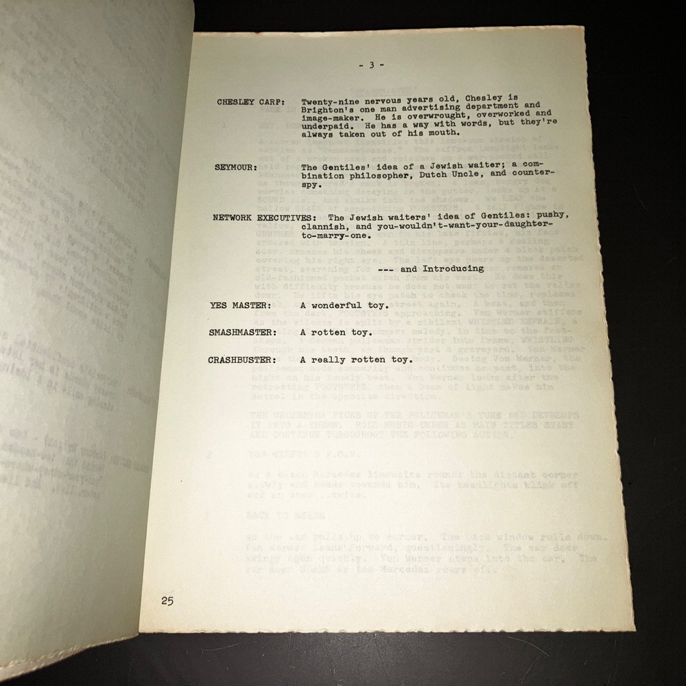 Rare SMASHMASTER (1964) Legendary Unmade Comedy - 2 Orig. Scripts + Notes + COA!