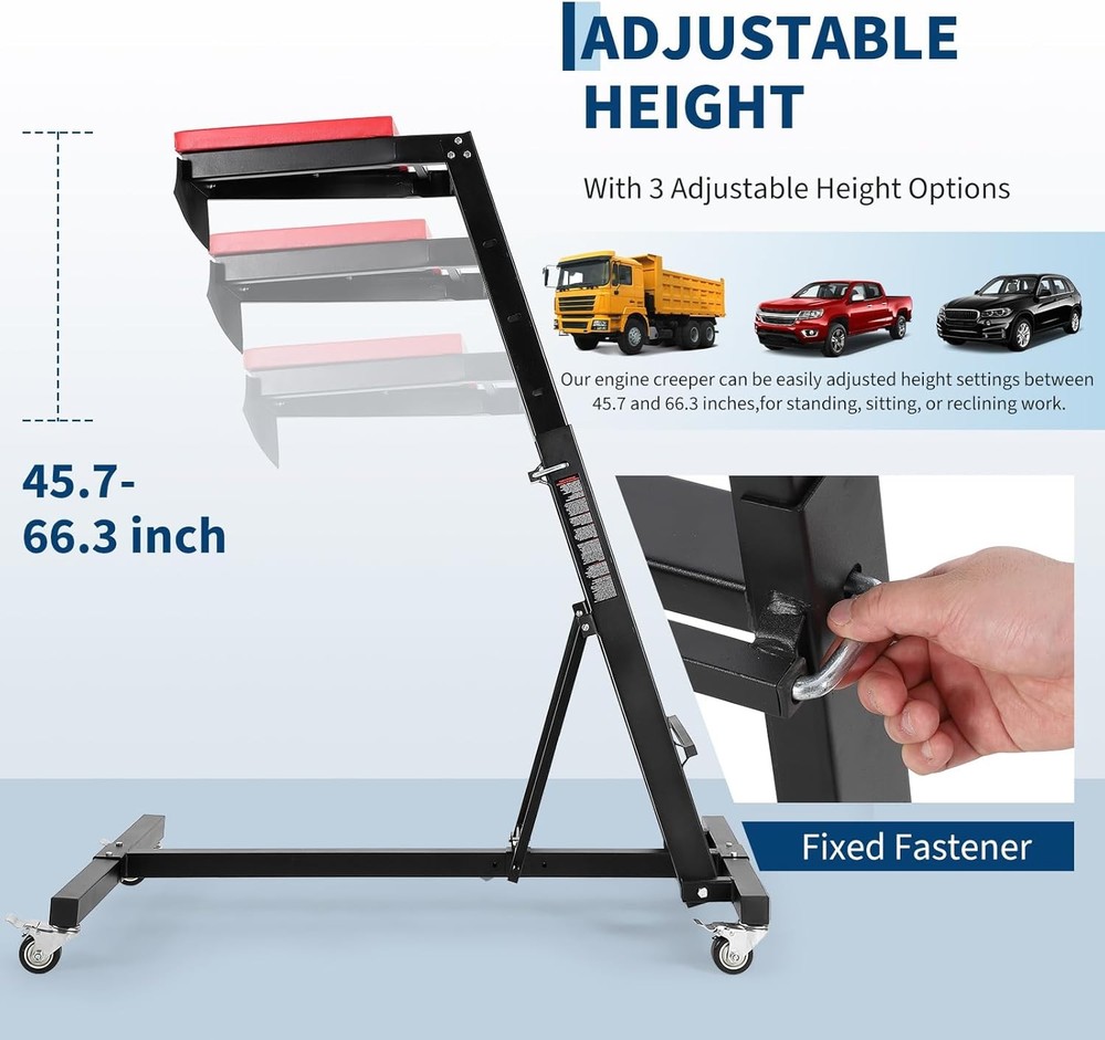 Automotive Topside Creeper 400LBS Adjustable Height Movable with 4 Wheels