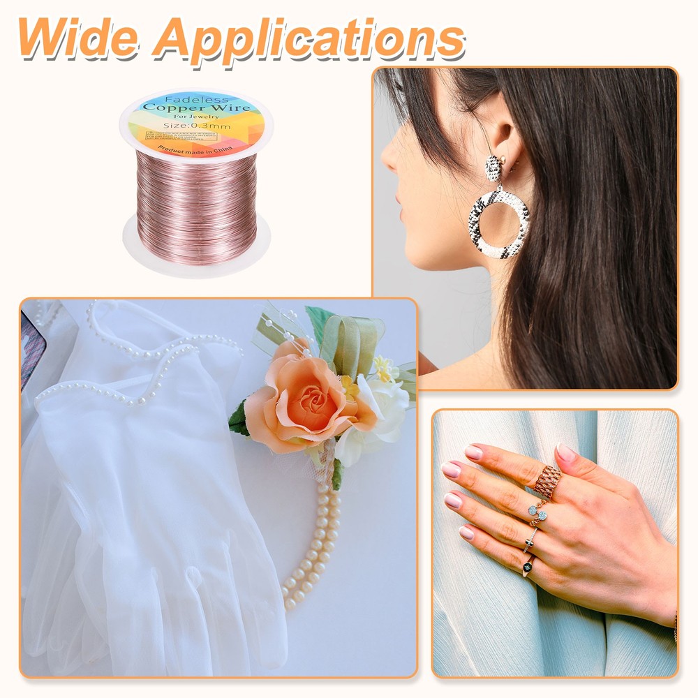 wire 328ft 28 Gauge Copper Craft Wrapping Wire, Pink