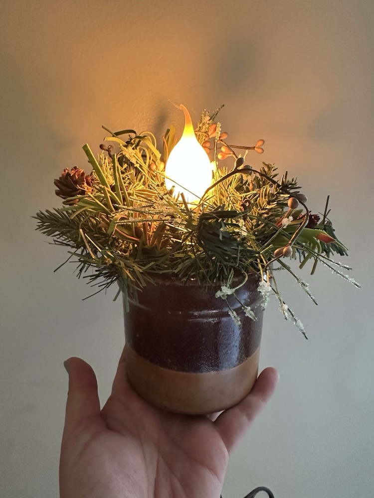Seasonal Electric Plug In Candlestick Ceramic