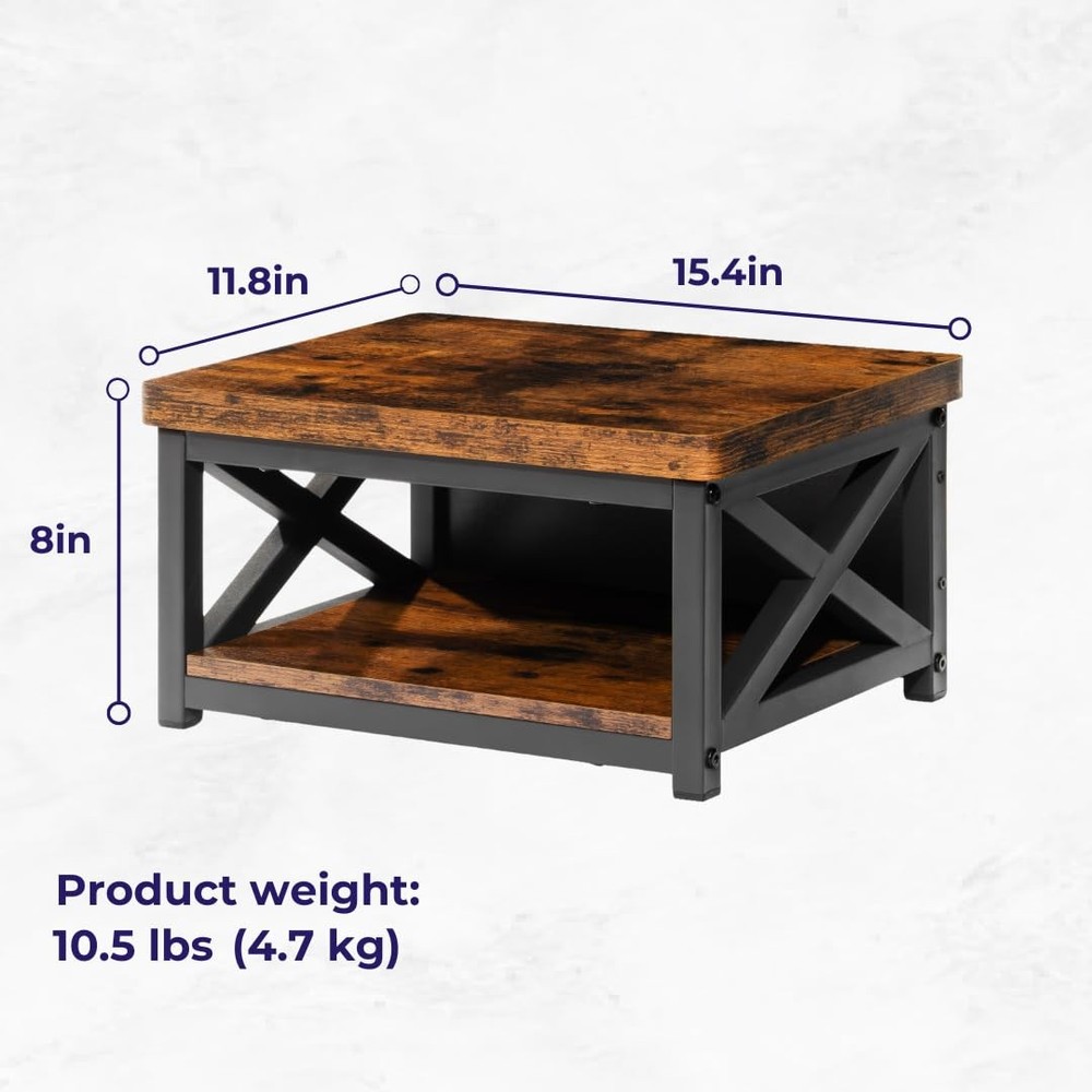 Wooden Step Stool For Bed 8 Inch Bedside Riser Storage Shelf 500lb Rustic