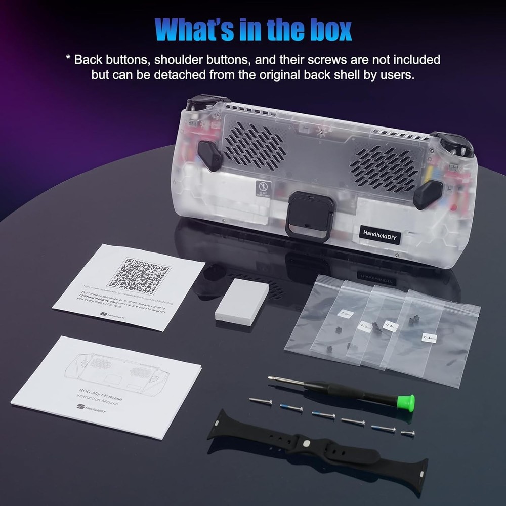 Cooling Modcase for ROG Ally, Ally Back Plate Accessories, Translucent