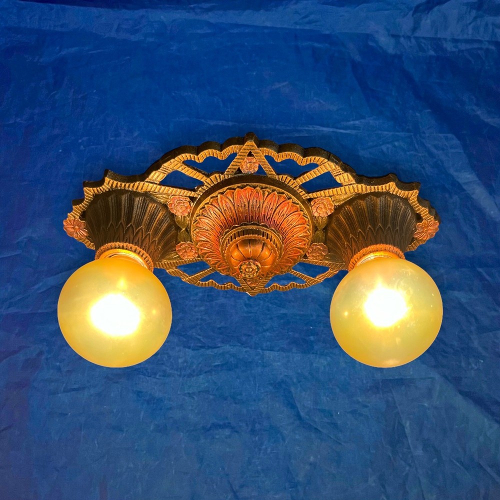 Single Great Flush Mount Nice Double Socket Fixture 42B