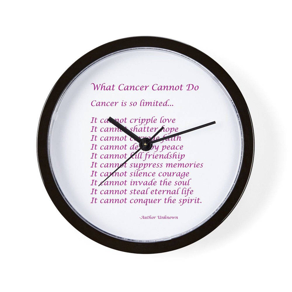 CafePress What Cancer Cannot Do Poem 10" Wall Clock (906239404)