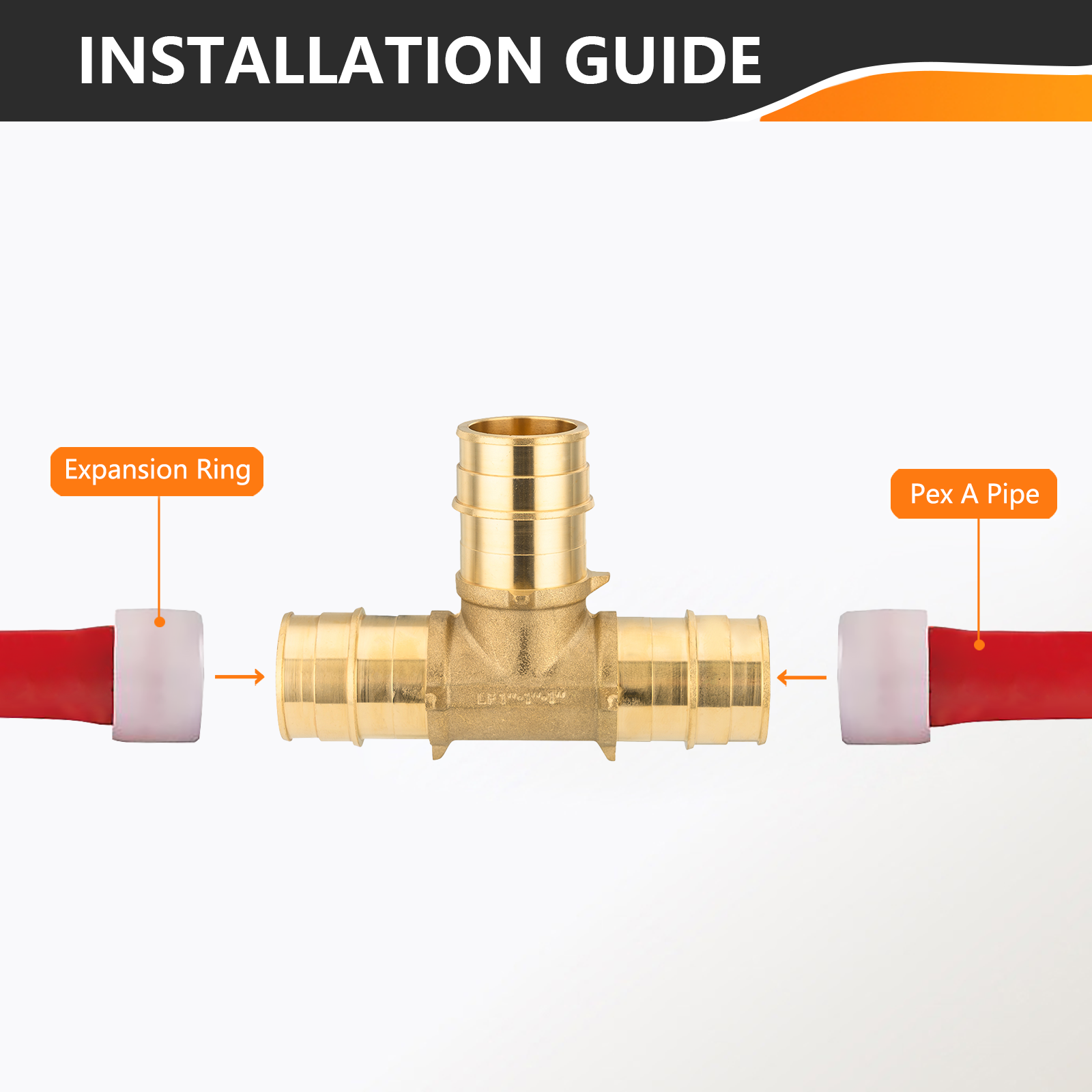 EFIELD 5 To 100 Packs Pex A Expansion Tee 3/4"x3/4"x3/4" Brass Fittings No Lead