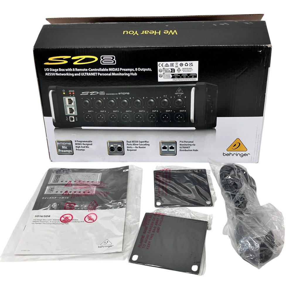 Behringer SD8 Stage Box 8 Midas Preamps AES50 Ultranet Digital Snake Interface