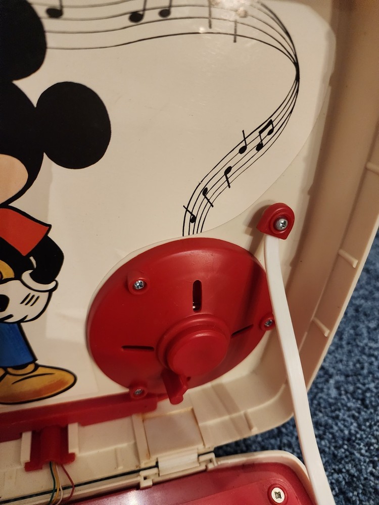 Mickey Mouse 80's 2Speed Solid State Phonograph Record Player With Working Motor