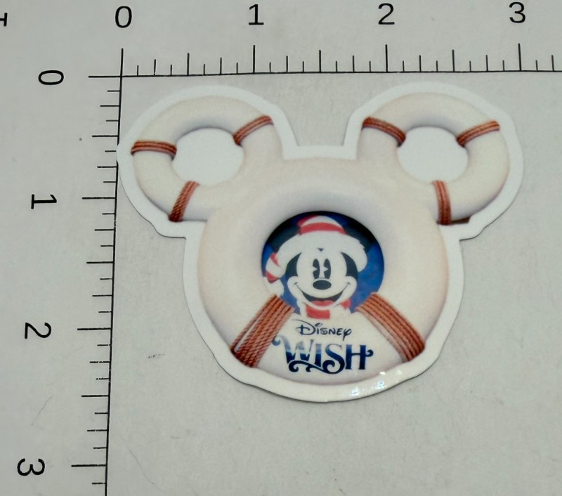 STICKER:  Disney Wish Mickey mouse shaped life preserver