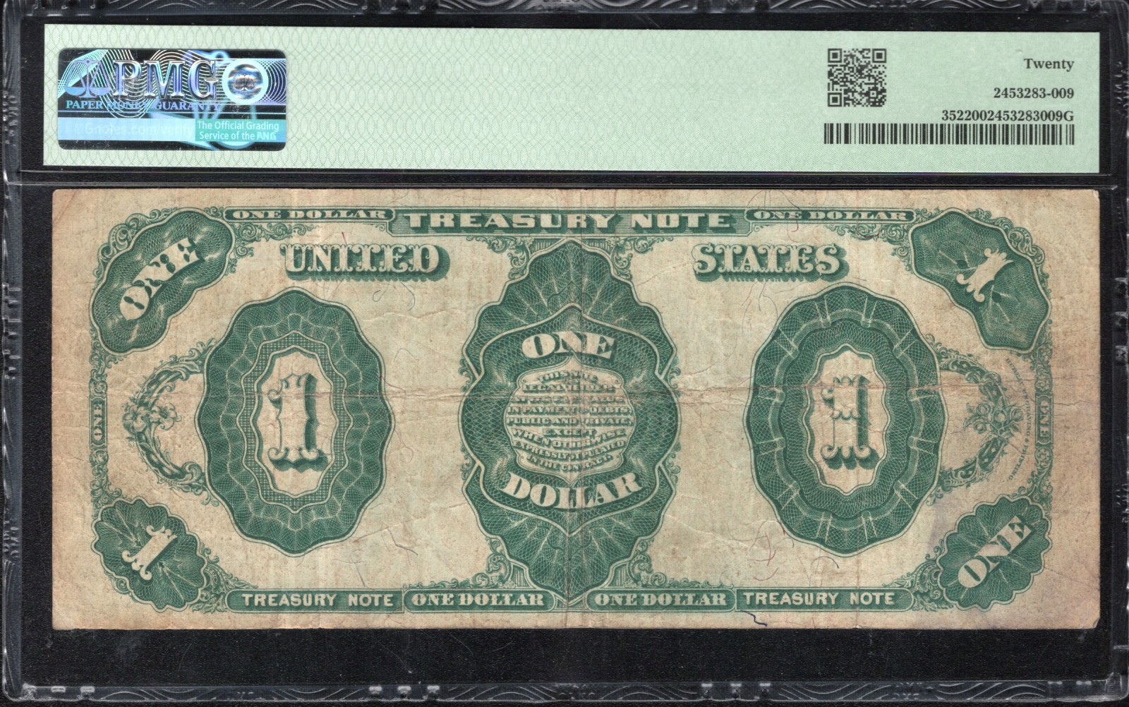 1891 $1 Treasury Note "Stanton" PMG 20 Fr 352 i97747