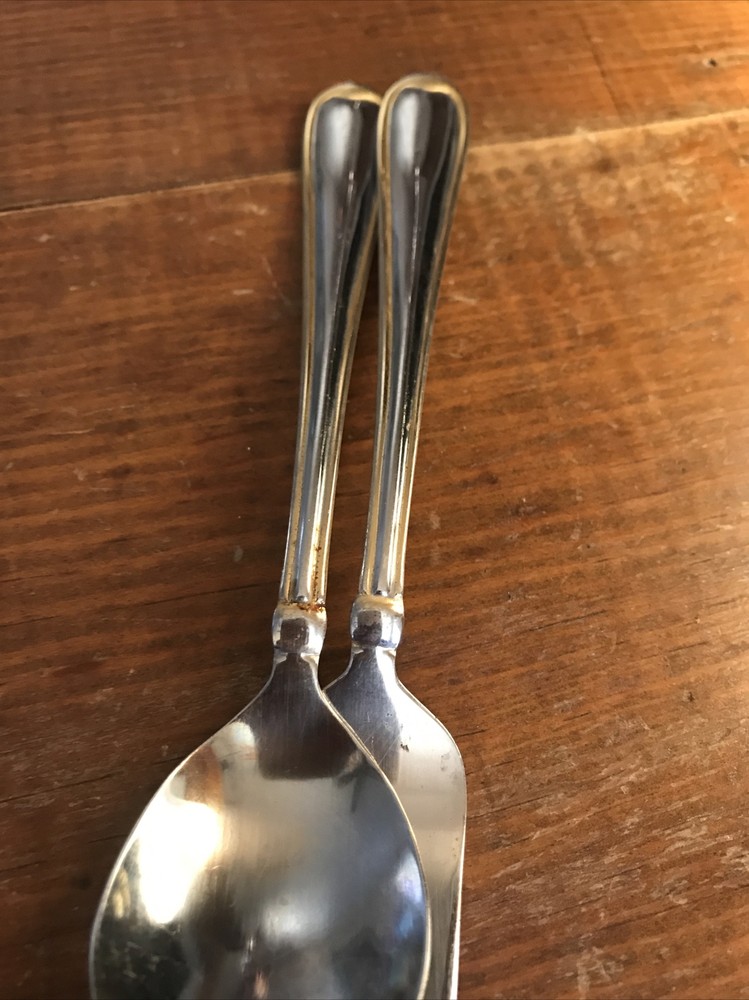 Cambridge Stainless Flatware Allure Gold Accent Salad Fork And Teaspoon