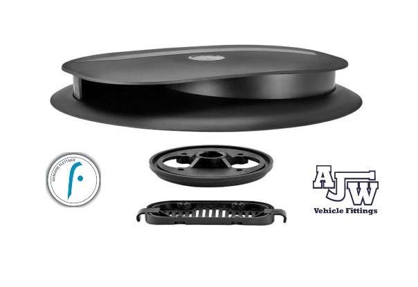 Flettner LPV Low Profile BLACK Vent + Adaptor Wind Double Skinned Roof