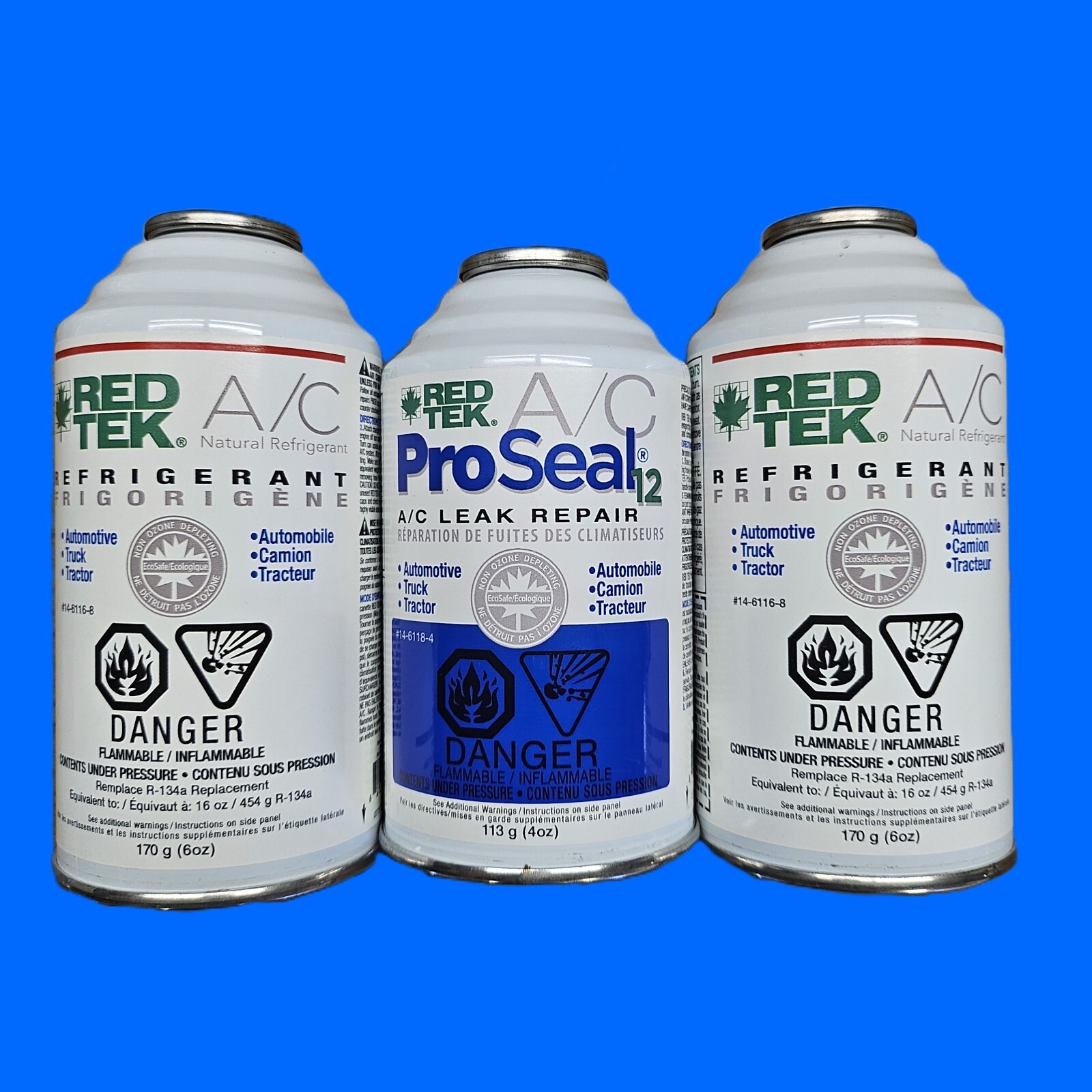 REDTEK R134a Compatible Charge, and ProSeal, 3 cans