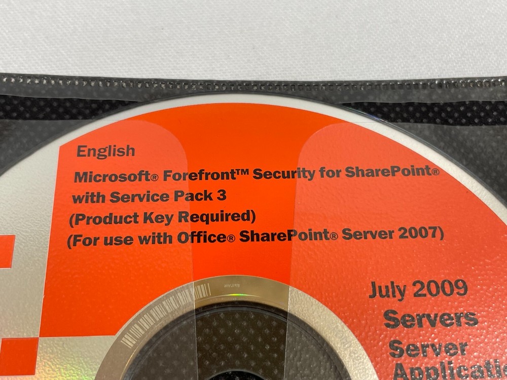 Microsoft Forefront Security for SharePoint with Service Pack 3 DVD with KEY!