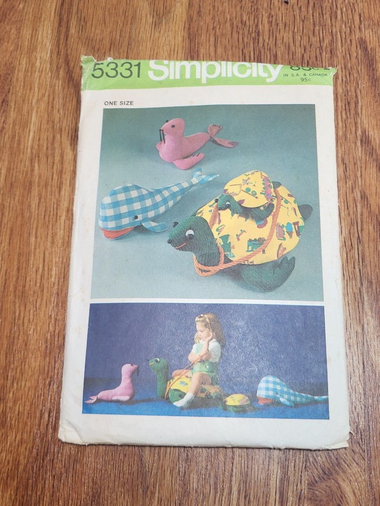 Vintage 5331 Simplicity Set Of Stuffed Toys Pattern