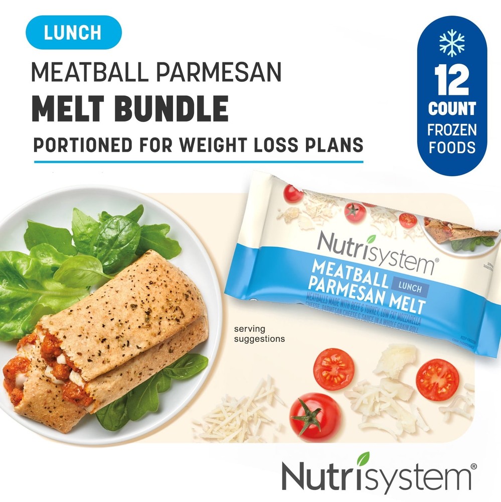 Nutrisystem Meatball Parmesan Lunch Melt, Packaged Meal, 12 Count