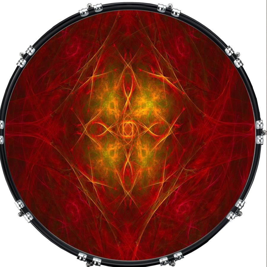 20" Custom Bass Kick Drum Front Head Skin Graphical Abstract 10