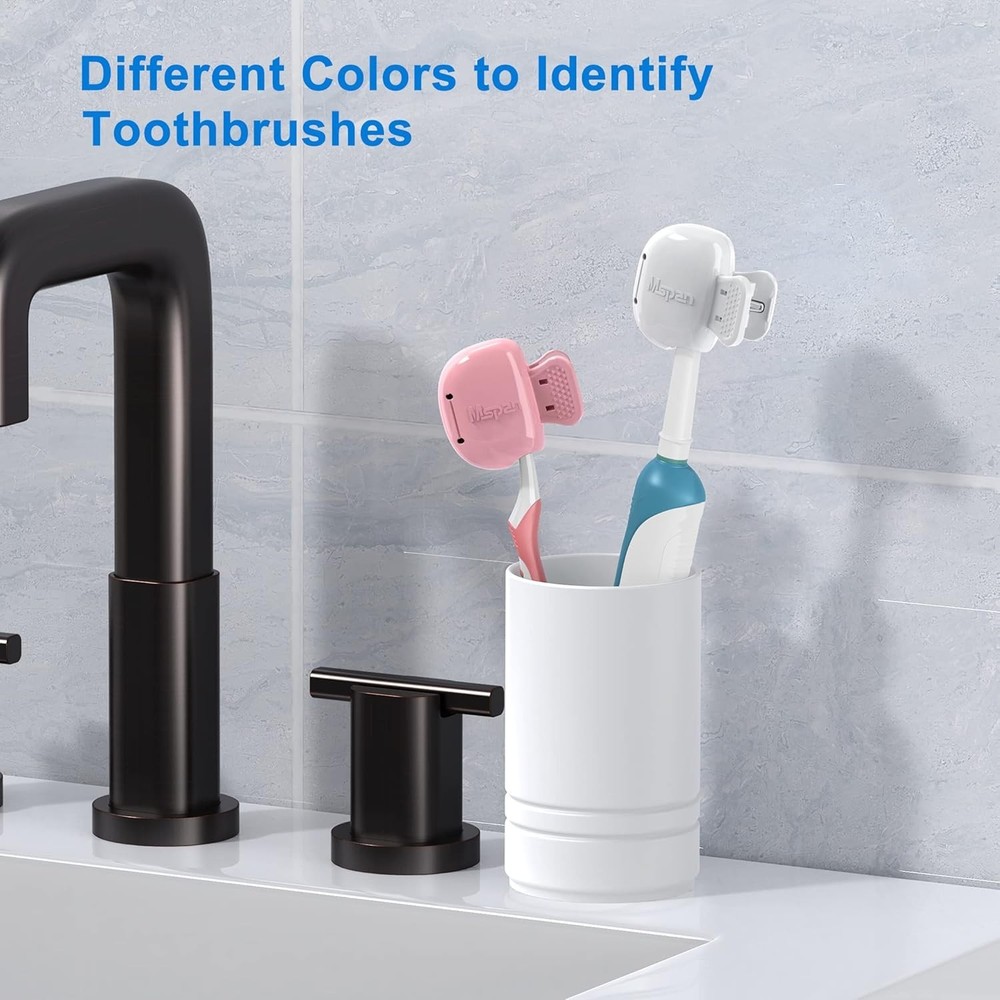 Toothbrush Head Cover Cap: Tooth Brush Travel Case Protector Plastic Clip Com...