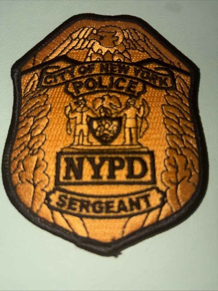 Nypd Sergeant Shield Patch. 4x3 Inch New Unused. From Dept.