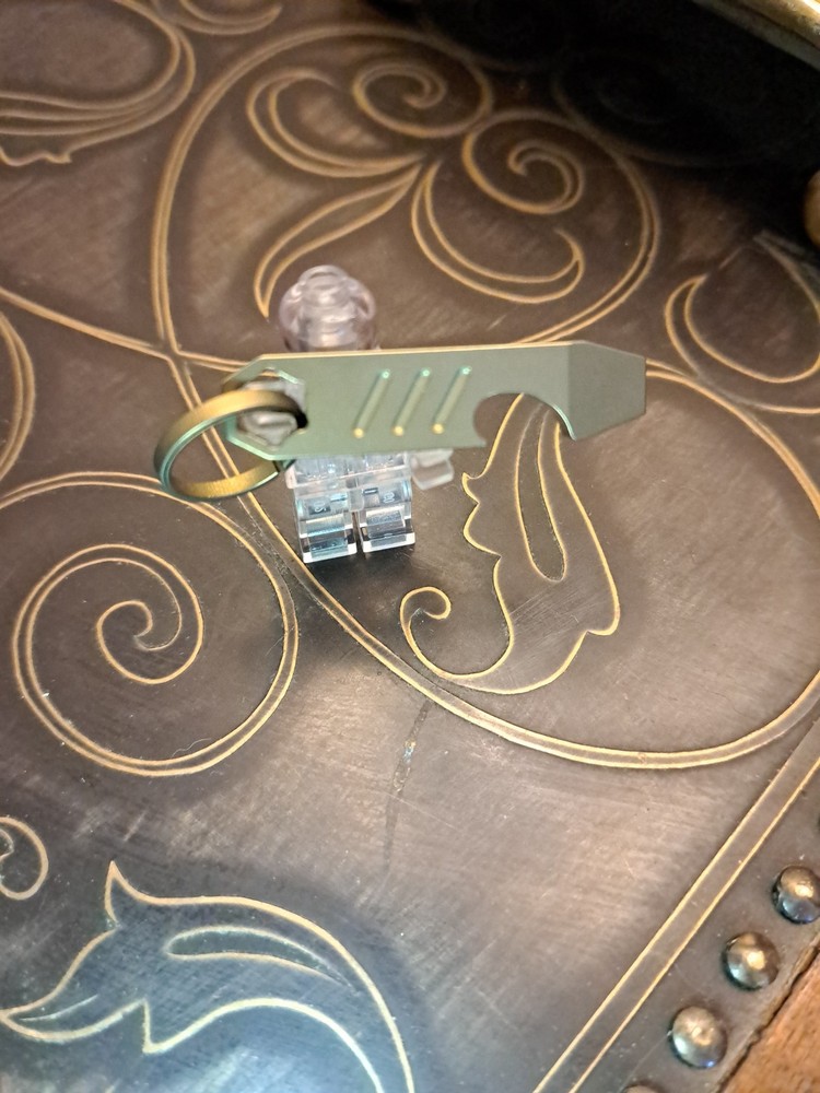 Mini EDC Anodized Gold Titanium Keychain Bottle Opener