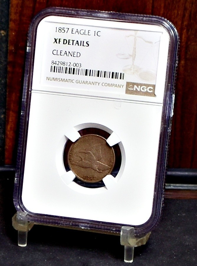 1857 Flying Eagle Cent - NGC Fine details, Cleaned (#61886-L)